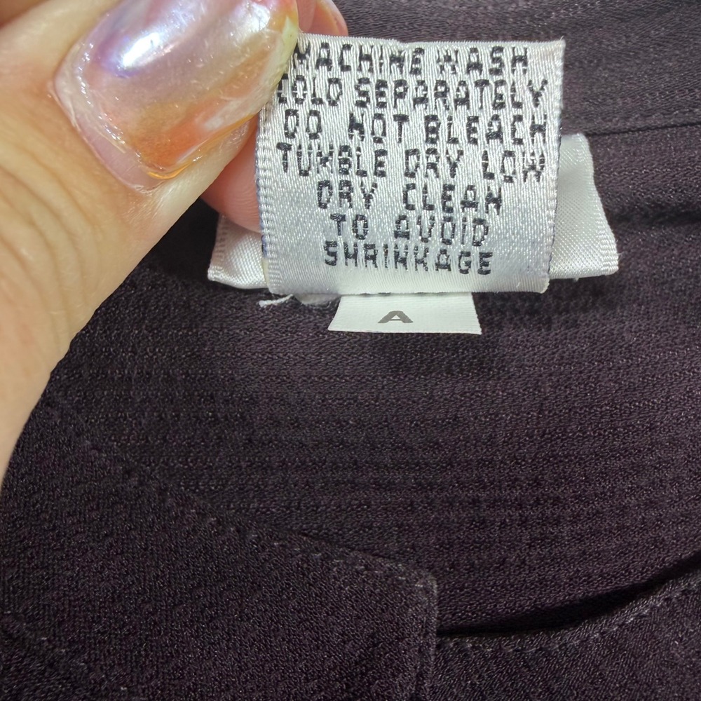 Eileen Fisher Womens Small 100% Silk 2 Piece Set Jacket Pants Purple Eggplant S - Picture 7 of 11